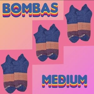 Bombas Ankle Socks 3 Pair BNWT Medium Blue/Peach/Purple Unisex